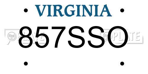 857SSO Virginia License Plate