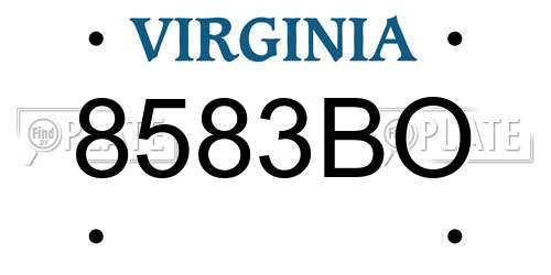 8583BO Virginia License Plate