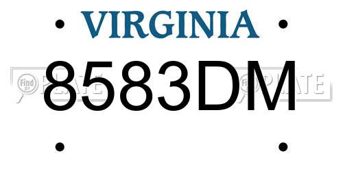 8583DM Virginia License Plate