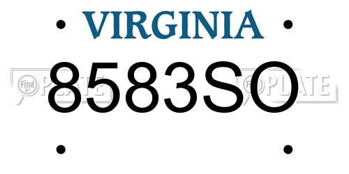 8583SO Virginia License Plate