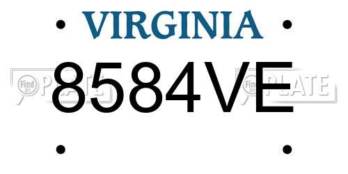 8584VE Virginia License Plate