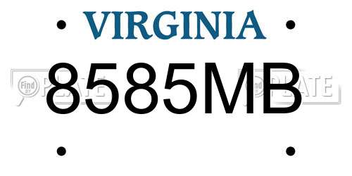 8585MB Virginia License Plate