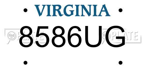 8586UG Virginia License Plate