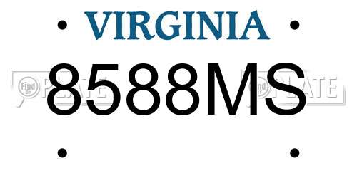 8588MS Virginia License Plate