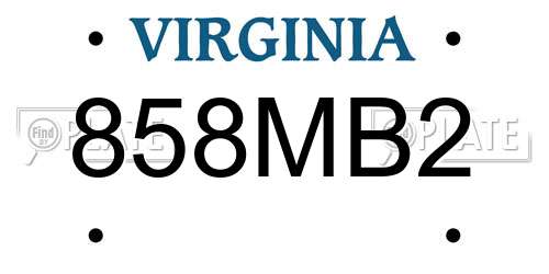 858MB2 Virginia License Plate