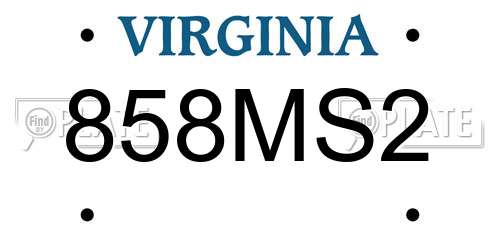 858MS2 Virginia License Plate