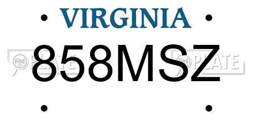 858MSZ Virginia License Plate
