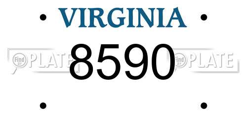 8590 Virginia License Plate