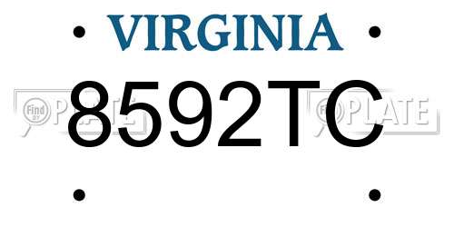 8592TC Virginia License Plate