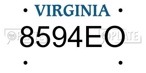 8594EO Virginia License Plate