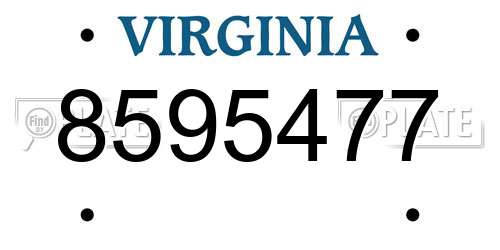 8595477 Virginia License Plate