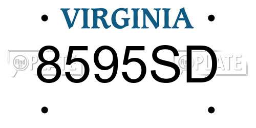 8595SD Virginia License Plate