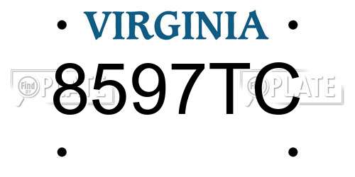 8597TC Virginia License Plate