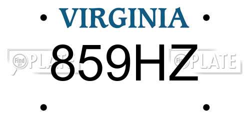 859HZ Virginia License Plate