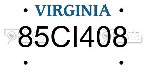 85CI408 Virginia License Plate
