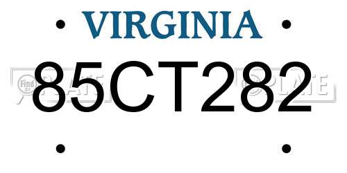 85CT282 Virginia License Plate