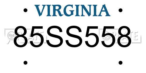 85SS558 Virginia License Plate