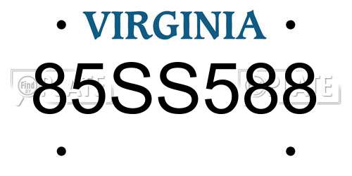 85SS588 Virginia License Plate