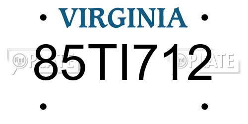 85TI712 Virginia License Plate
