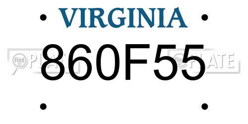 860F55 Virginia License Plate