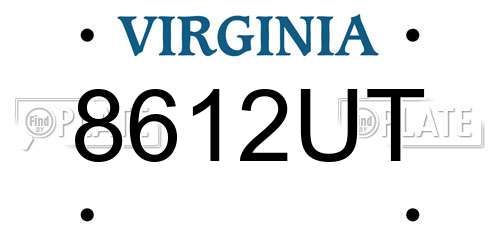 8612UT Virginia License Plate