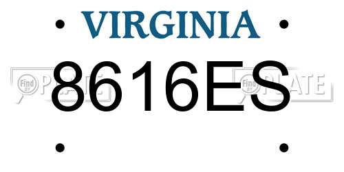 8616ES Virginia License Plate