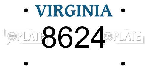 8624 Virginia License Plate