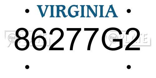 86277G2 Virginia License Plate