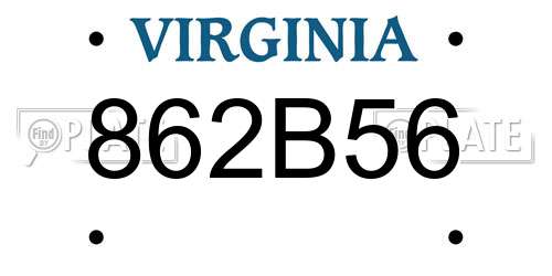 862B56 Virginia License Plate