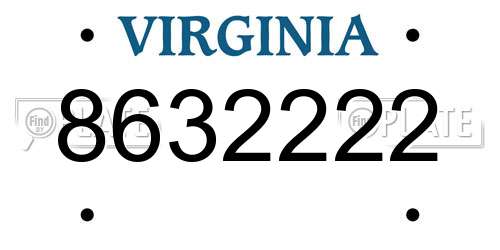 8632222 Virginia License Plate