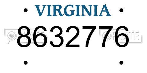 8632776 Virginia License Plate
