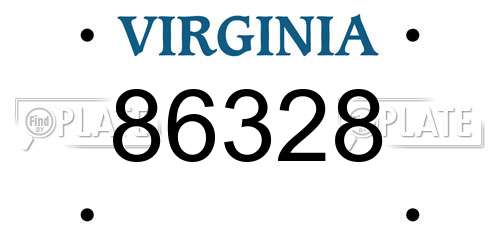 86328 Virginia License Plate