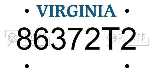 86372T2 Virginia License Plate