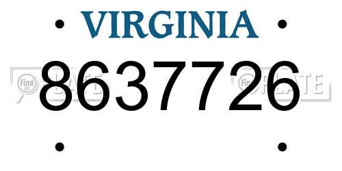 8637726 Virginia License Plate