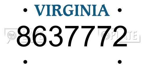 8637772 Virginia License Plate