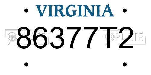 86377T2 Virginia License Plate