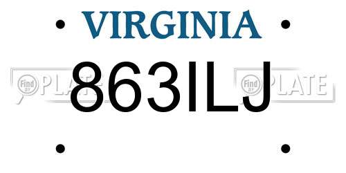 863ILJ Virginia License Plate