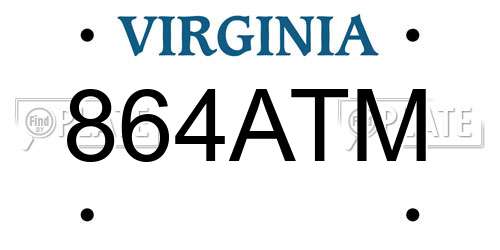 864ATM Virginia License Plate
