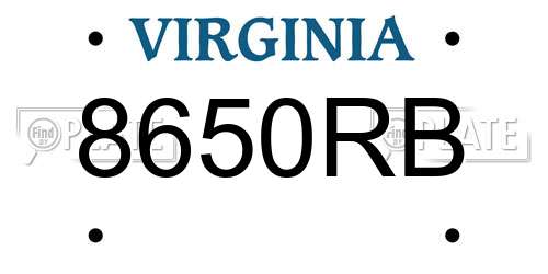 8650RB Virginia License Plate