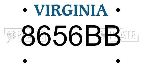8656BB Virginia License Plate