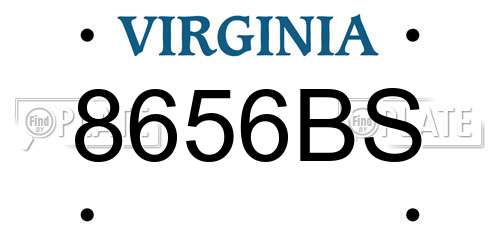 8656BS Virginia License Plate