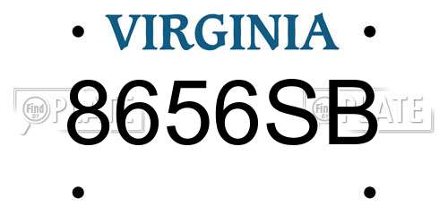 8656SB Virginia License Plate