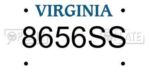 8656SS Virginia License Plate
