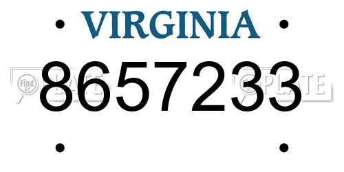 8657233 Virginia License Plate