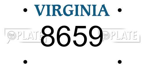8659 Virginia License Plate