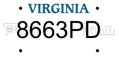 8663PD Virginia License Plate