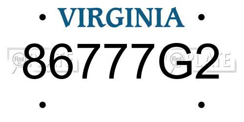 86777G2 Virginia License Plate