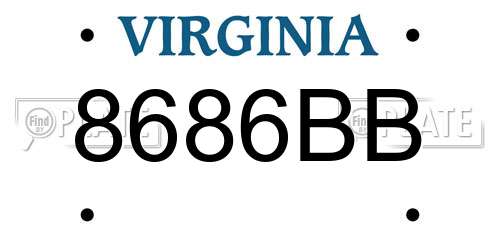 8686BB Virginia License Plate