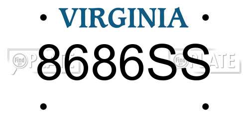 8686SS Virginia License Plate