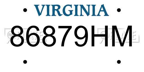 86879HM Virginia License Plate